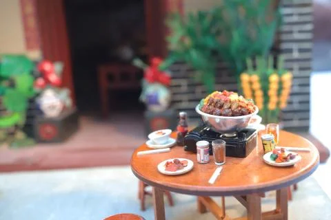 The fun figure model of Old Hong Kong Stock Photos