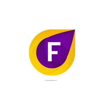 Fun flat F letter logo sign. Abstract shape element icon vector design Stock Illustration