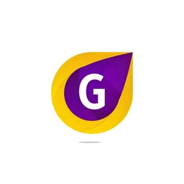 Fun flat G letter logo sign. Abstract shape element icon vector design Stock Illustration