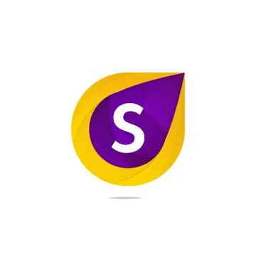 Fun flat S letter logo sign. Abstract shape element icon vector design Stock Illustration