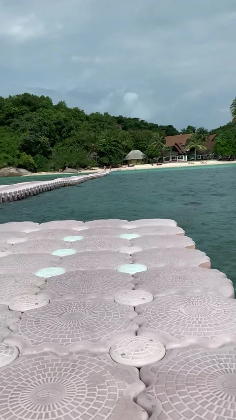 Fun Floating Dock HD Stock Footage 175939099