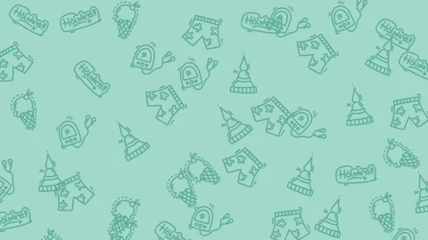 Fun Food Pattern Background for Kids and Parties. Stock Footage 320119774