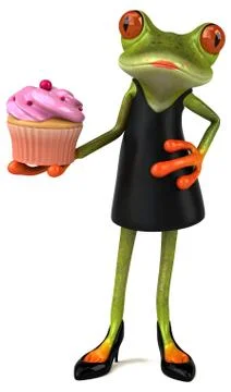 Fun frog - 3D Illustration Stock Illustration
