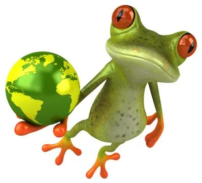 Fun frog - 3D Illustration Stock Illustration