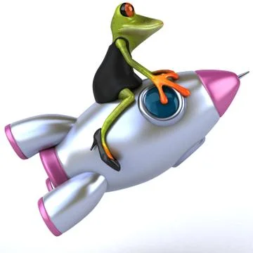 Fun frog - 3D Illustration Stock Illustration