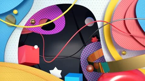 Fun geometric abstraction イラスト素材