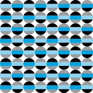 Fun geometric pattern with blue grey and black circles Stock Illustration