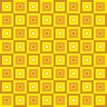 Fun geometric pattern with brown and yellow squares Stock Illustration