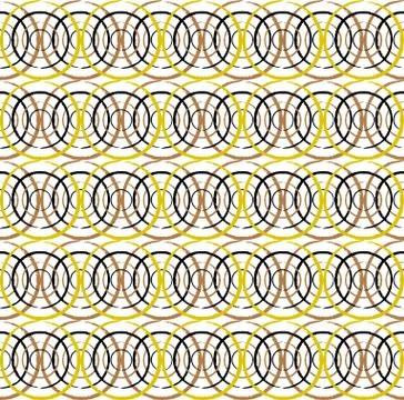 Fun geometric pattern with brown gold and black circles Stock Illustration