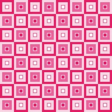 Fun geometric pattern with dark and light pink squares Stock Illustration