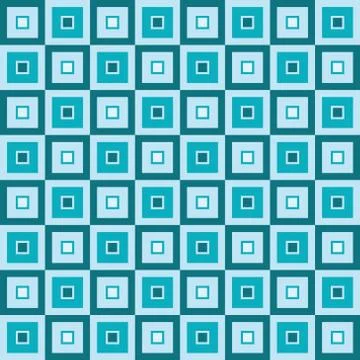 Fun geometric pattern with dark and light blue squares Stock Illustration