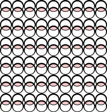 Fun geometric pattern with pink and black circles Stock Illustration