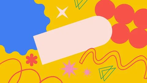 Fun geometric scribble background Stock Illustration