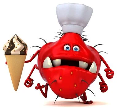 Fun germ - 3D Illustration Stock Illustration