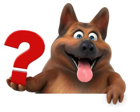 Fun german shepherd dog - 3D Illustration Stock Illustration