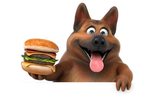 Fun german shepherd dog - 3D Illustration Stock Illustration