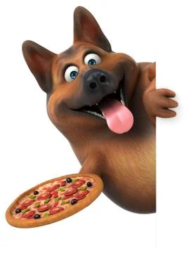 Fun german shepherd dog - 3D Illustration Stock Illustration