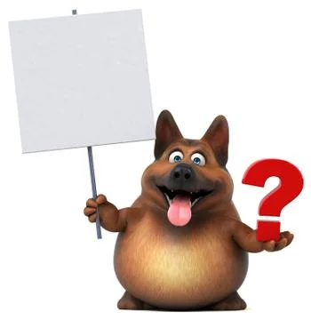 Fun german shepherd dog - 3D Illustration Stock Illustration
