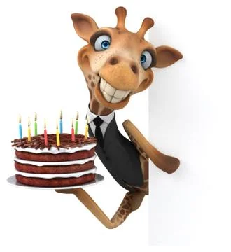 Fun giraffe - 3D Illustration Stock Illustration