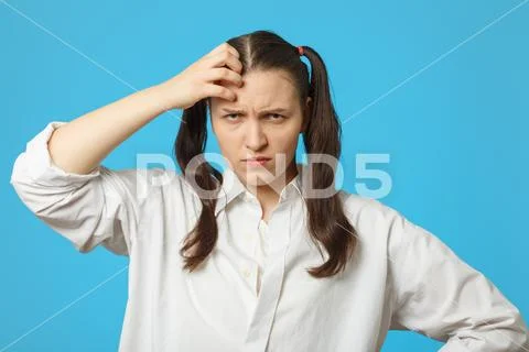 Fun girl thinker Stock Photos