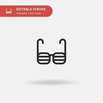 Fun Glasses Simple vector icon. Illustration symbol design template for web m Stock Illustration