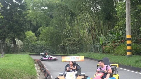 Fun go karts ride Vídeos de archivo 103618390