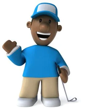 Fun golfer - 3D Illustration Stock Illustration