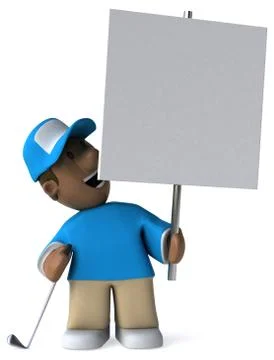 Fun golfer - 3D Illustration Stock Illustration