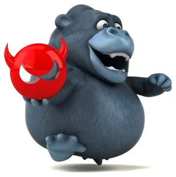Fun gorilla - 3D Illustration 스톡 일러스트