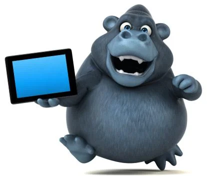 Fun gorilla - 3D Illustration 스톡 일러스트