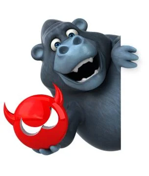 Fun gorilla - 3D Illustration Grats Stockgrafik