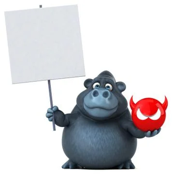 Fun gorilla - 3D Illustration 스톡 일러스트