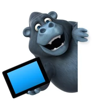 Fun gorilla - 3D Illustration Grats Stockgrafik