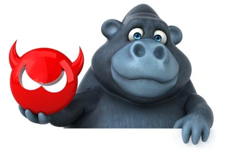 Fun gorilla - 3D Illustration Stock Illustration
