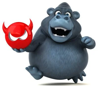 Fun gorilla - 3D Illustration Stock-Illustration