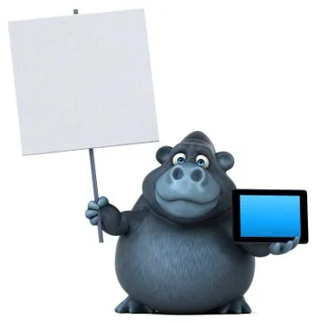 Fun gorilla - 3D Illustration 스톡 일러스트