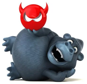 Fun gorilla - 3D Illustration Stock Illustration