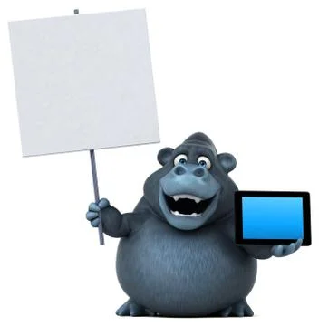 Fun gorilla - 3D Illustration 스톡 일러스트