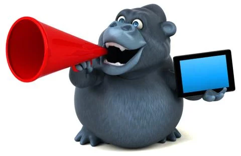 Fun gorilla - 3D Illustration 스톡 일러스트
