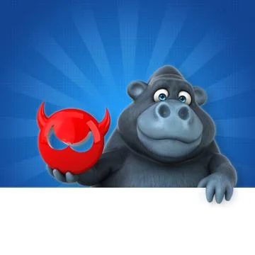 Fun gorilla - 3D Illustration 스톡 일러스트