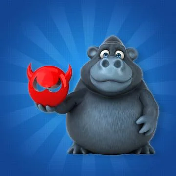 Fun gorilla - 3D Illustration Stock Illustration