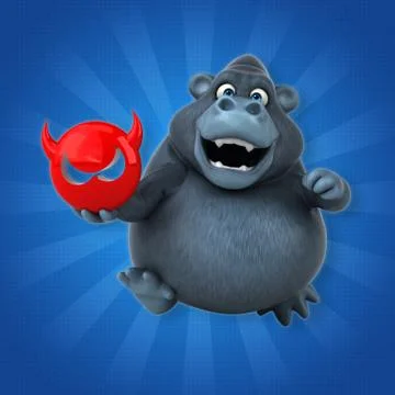 Fun gorilla - 3D Illustration Stock Illustration