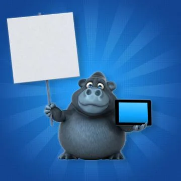 Fun gorilla - 3D Illustration Stock-Illustration