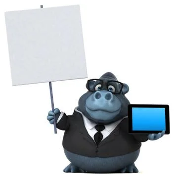 Fun gorilla - 3D Illustration Stock Illustration