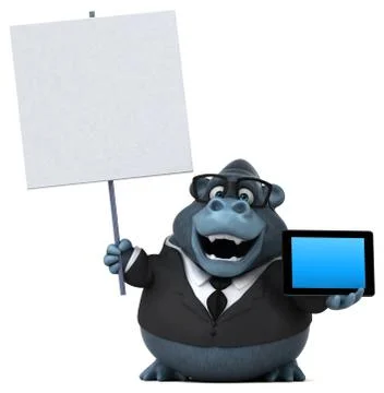 Fun gorilla - 3D Illustration Stock Illustration
