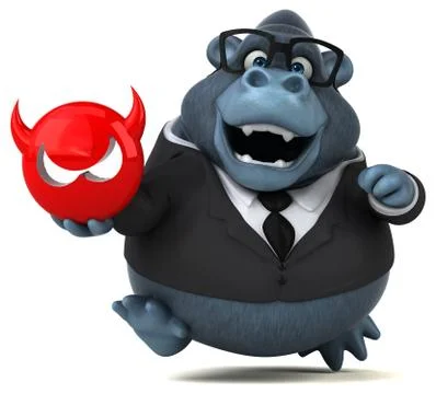 Fun gorilla - 3D Illustration 스톡 일러스트