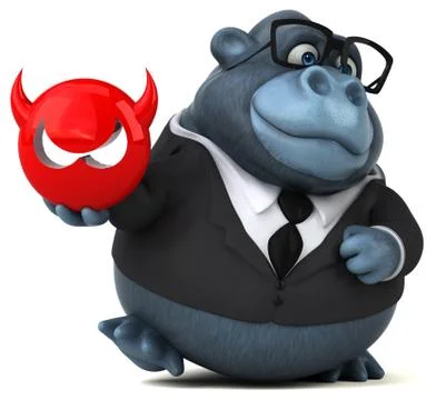 Fun gorilla - 3D Illustration 스톡 일러스트