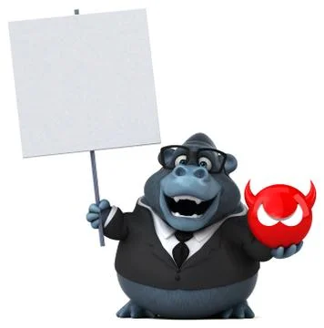 Fun gorilla - 3D Illustration Stock Illustration