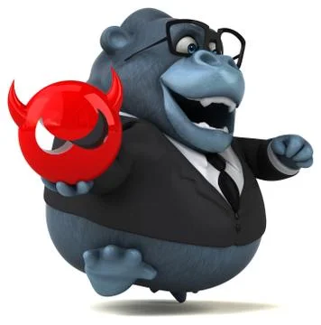 Fun gorilla - 3D Illustration 스톡 일러스트
