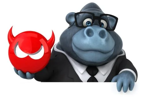 Fun gorilla - 3D Illustration 스톡 일러스트